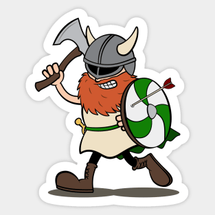 Viking Berserker Cartoon (Player 3 / Green) Sticker